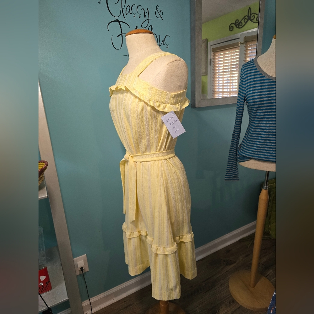 1960's Flirty Yellow Ruffle Sundress - Picture 2 of 5